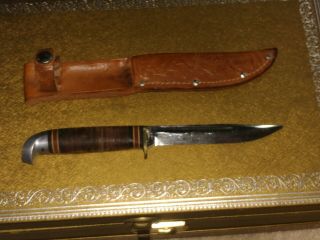 Vintage Western L48a Boulder,  Colo Usa Hunting Fixed Knife W/original Sheath