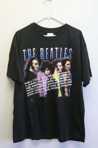 Vintage 1991 The Beatles Rock Definition T Shirt Xl Single Stitch Double Sided