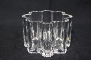 Vintage Orrefors Crystal Scalloped Wavy 7 " Lead Glass Bowl 4203 - 141,  Sweden