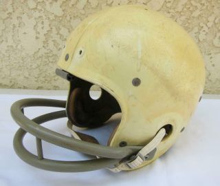 Vintage Riddell Kra - Lite Football Helmet 1960s W/ Chin Strap,  2 Bar