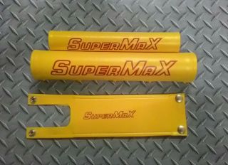 Yellow Vinyl Padset With Red Supermax Bmx Oldschool Snap Button Vintage Repop