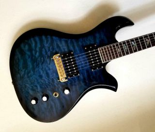 Bc Rich Eagle Je Bolt On Neck Grovers Gold Hardware Quilt Steel Blue Rare
