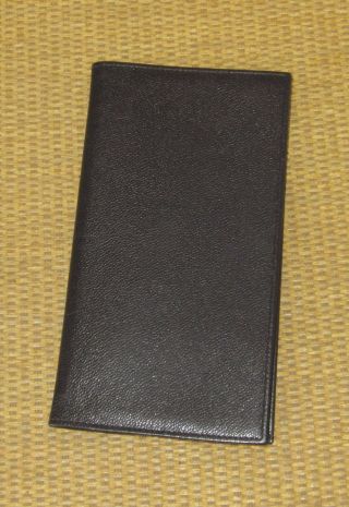 Pocket Size | Vtg.  Black Morocco Leather Calf Day - Timer Wire Bound Planner Cover