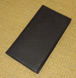 Pocket Size | Vtg.  BLACK MOROCCO LEATHER Calf DAY - TIMER Wire Bound Planner Cover 2