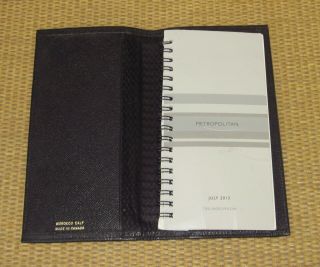 Pocket Size | Vtg.  BLACK MOROCCO LEATHER Calf DAY - TIMER Wire Bound Planner Cover 3