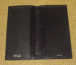 Pocket Size | Vtg.  BLACK MOROCCO LEATHER Calf DAY - TIMER Wire Bound Planner Cover 4