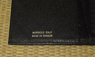 Pocket Size | Vtg.  BLACK MOROCCO LEATHER Calf DAY - TIMER Wire Bound Planner Cover 5