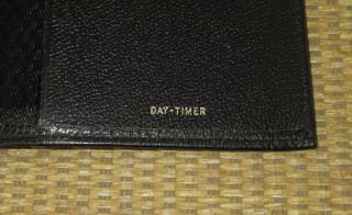 Pocket Size | Vtg.  BLACK MOROCCO LEATHER Calf DAY - TIMER Wire Bound Planner Cover 6