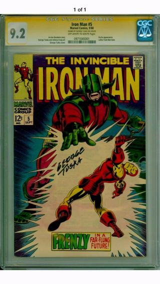 Iron Man 5 Cgc Ss 9.  2 Nm Signed George Tuska Extremely Rare Avengers End Game