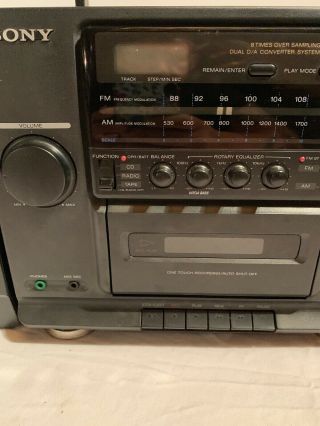 Vintage Sony Mega Bass AM/FM Radio CD Cassette Tape Speaker Boom Box CFD - 440 2