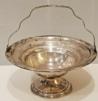 International Sterling Silver Footed Compote / Candy Dish With Hinged Handle