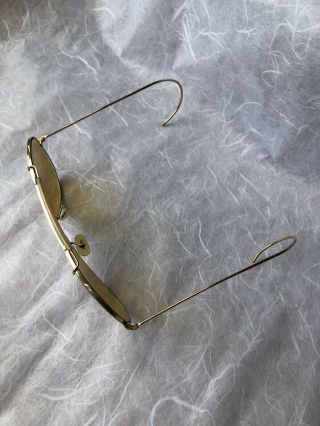 Vintage Vtg Ray Ban Gold Plated,  Yellow/ Brown Glass Frames Aviator sunglasses. 12
