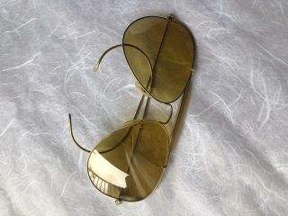 Vintage Vtg Ray Ban Gold Plated,  Yellow/ Brown Glass Frames Aviator sunglasses. 7