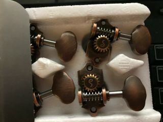 Schaller Grand Tune Tuners,  3x3 Vintage Copper,  Butterbean Keys,