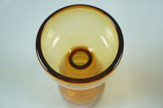 Vintage Amber Blenko Glass Crackle Bud Vase Candle Holders Rare 5