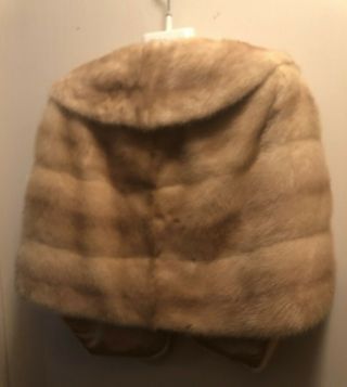 VINTAGE 1950 ' s MINK FUR STOLE/CAPE FULLY LINED - RECKMEYERS FURS,  MILWAUKEE,  WIS 2