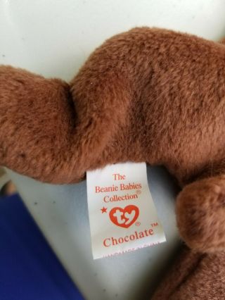 RARE TY 9 beanie baby chocolate 1993 PVC pellets with errors 3