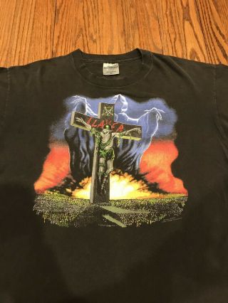 Vtg Slayer 1991 Concert Tour Shirt Metallica Megadeth Anthrax Exodus Testament
