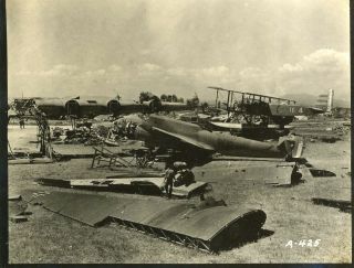 Wwii 1943 4th Field Hospital - German Me 323 & French And British Bombers,  Tunis