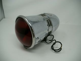 Vintage Federal Sign & Signal Bullet Siren With Red Light Combination 12v