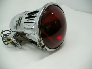 VINTAGE FEDERAL SIGN & SIGNAL BULLET SIREN WITH RED LIGHT COMBINATION 12V 7