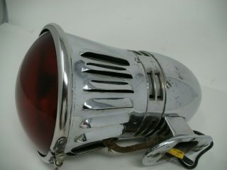 VINTAGE FEDERAL SIGN & SIGNAL BULLET SIREN WITH RED LIGHT COMBINATION 12V 8