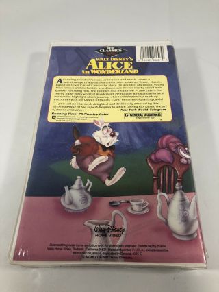 Disney Black Diamond VHS Alice in Wonderland 036 RARE VINTAGE 3