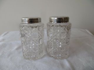 2 X Lovely Victorian Silver Lidded Cut Glass Jars London 1860.  Stunning Quality