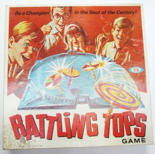 Battling Tops Game 1968 Ideal Strategy Vintage Spinning Complete 1960s