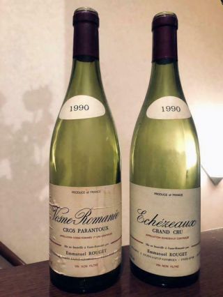 Rouget 1990 Ros Parantoux Echezeaux2set Vintage Empty Bottle Rare Liquor Wine