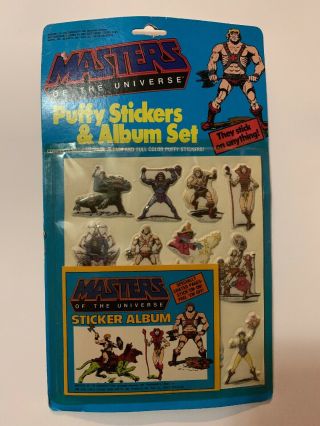 1983 Vintage Masters Of The Universe Puffy Stickers & Album Set Rare