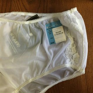 Vtg Nos 60s Tag Sheer See - Through Lace Sides Jc Penneys Gaymode Panties White L