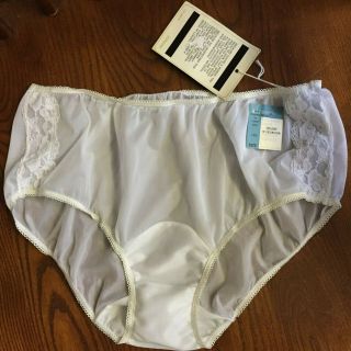 Vtg NOS 60s Tag SHEER See - Through LACE Sides JC Penneys GAYMODE Panties WHITE L 2