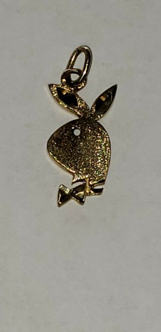 Vintage Estate 14k Solid Yellow Gold Playboy Bunny Pendant Charm 1.  9 Grams