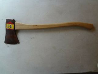 Vintage Norlund Axe Aprox 4 Lb.  1 Oz.  With Handle With Paper Label