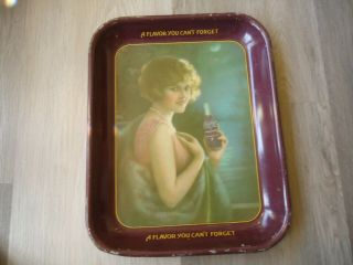 Vintage Rare 1920s Nugrape Soda Coke Advertising Tray Woman With Soda
