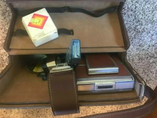Vintage Polaroid Sx - 70 Land Camera With Case And Flash Bar