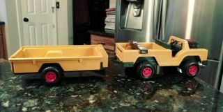 VTG Fisher Price Adventure People SAFARI 304 INCOMPLETE 1975 Jeep Trailer Cages 8