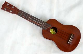 Vtg 1960s Kamaka Soprano 4 String Instrument Gold Label Ukulele Made In Hawaii