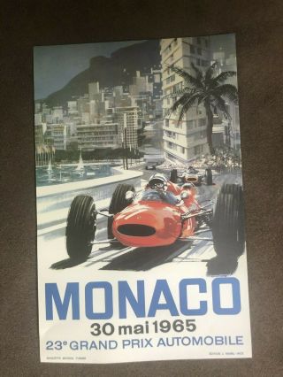 Three Vintage Monaco Grand Prix Posters 1964,  65,  70 And 1 Le Mans 62
