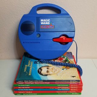 Rare Vintage Texas Instruments 1982 Magic Wand Speaking Reader 7 Books