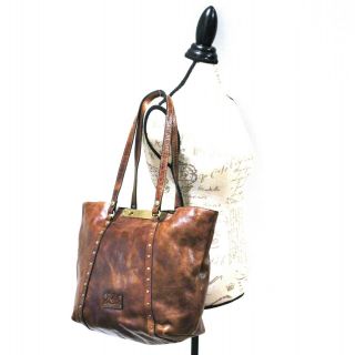 Patricia Nash Benvenuto Tote Cognac Purse Distressed Vintage Leather Large Nwt