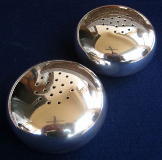Art Deco Christofle Silverplate Spherical Sugar Shakers Muffineers Rare