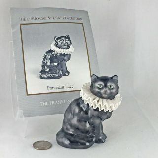 Vintage Porcelain Lace Franklin Curio Cabinet Cat From Estate