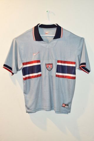 Vintage 1995 Nike Usa National Soccer Jersey Rare Powder Blue Kit (sz Xl)