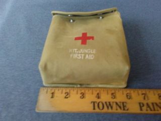 Vintage Jungle First Aid Kit Empty Canvas Bag With Belt Clip