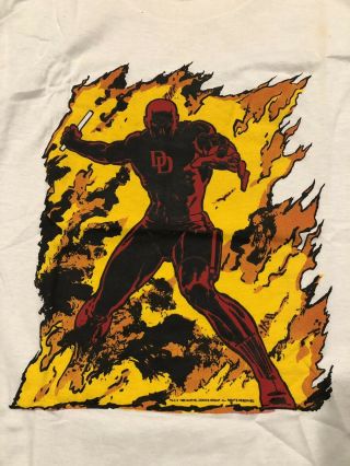Vintage Marvel T Shirt 1986 David Mazzucchelli Art Daredevil Man Without Fear
