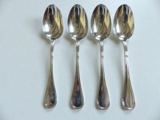 Set Of 4 Christofle " Albi " Silver Plate Dessert Spoons 6 2/3 ".  17 Cm