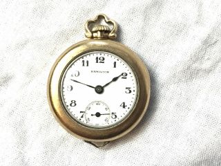 1920 Vintage Hamilton 986 14k Gold Filled 25 Years Case 17j Pocket Watch Running