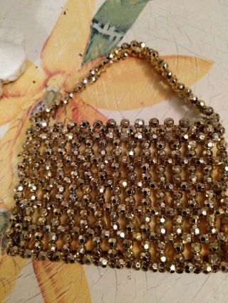 VTG ITALIAN DESIGNER ALFREDO PICCHI FACETED BRONZE LUCITE BEAD PURSE EVENING BAG 4